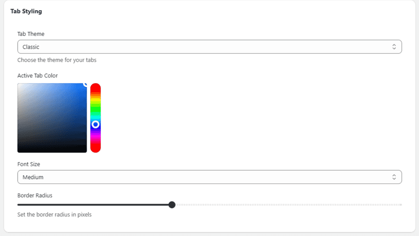 Custom Tab Styling Options