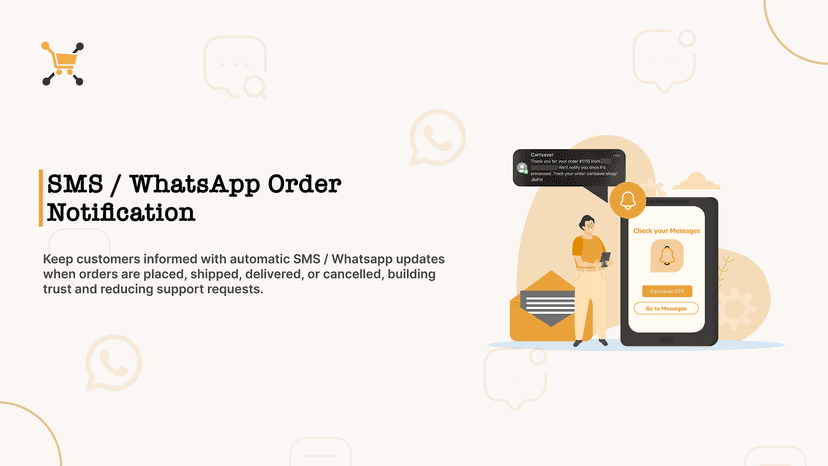SMS/WhatApp Order Notification to Keep customers informed orders
