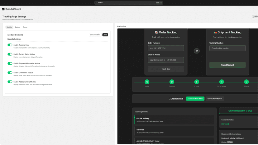 Customization tracking pages match your brand.