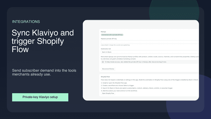 Easy Klaviyo and Flow integrations