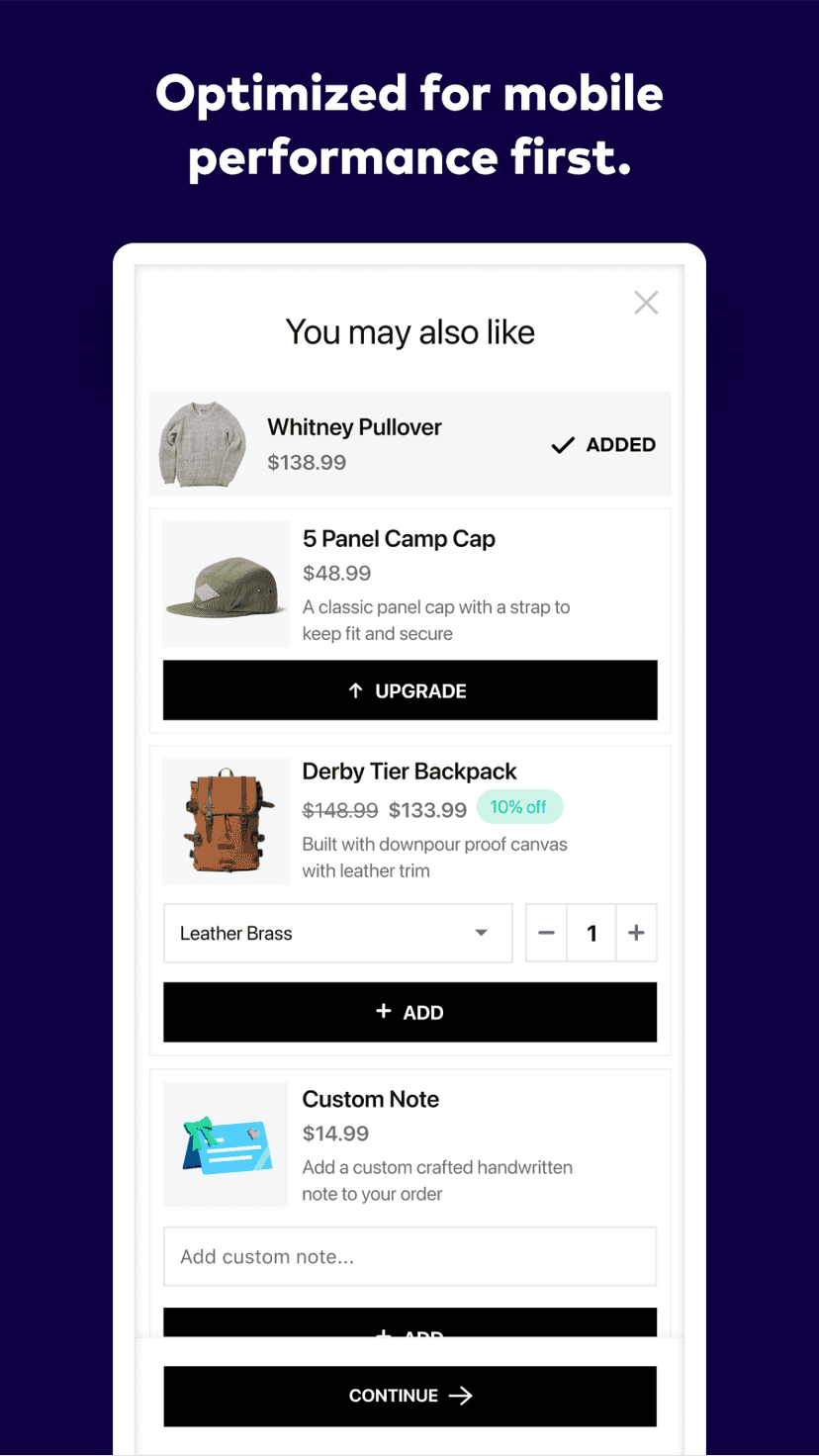 Optimized for mobile performance first