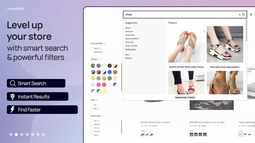 instant search, smart search, searchanise, search bar, search