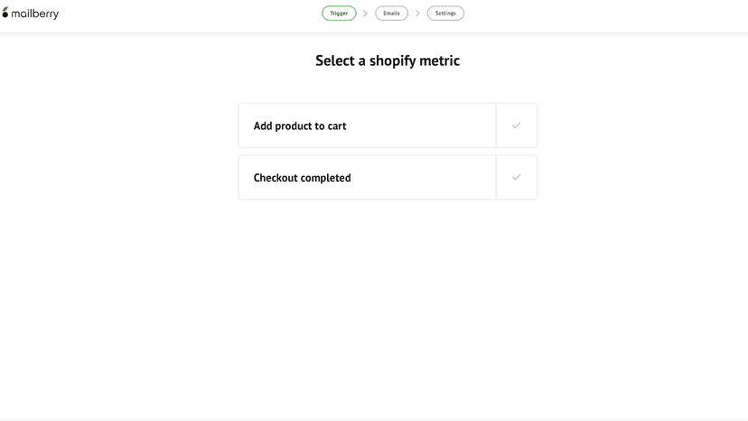 shopify event selection sequence trigger
