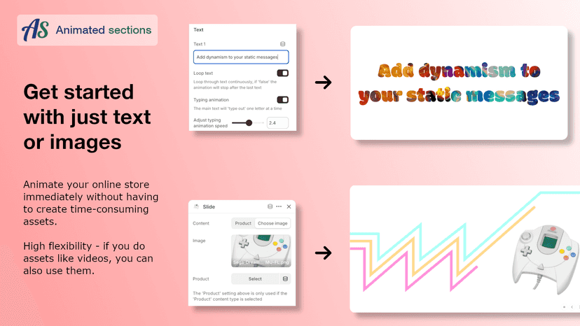 Get started with just text or images
