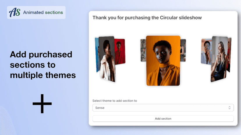 Add purchased sections to multiple themes