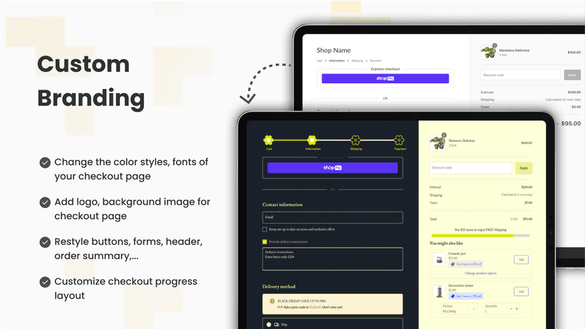 Customize checkout branding elements