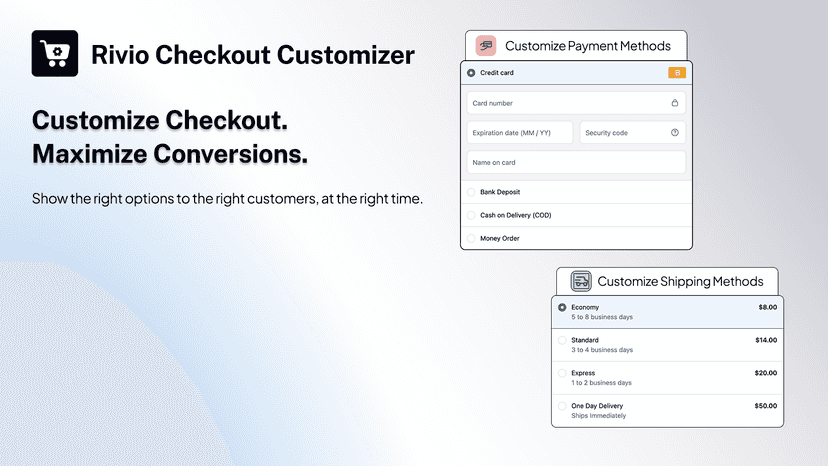 Shopify Checkout customizer with payment and shipping options