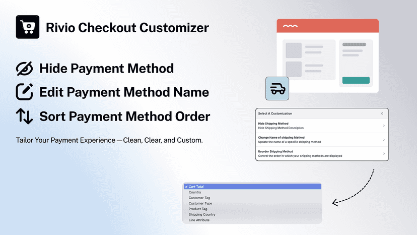 Customize shipping methods: hide, rename, and reorder options