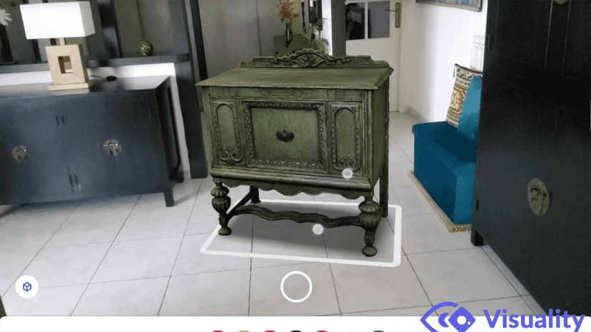 Client visualisant un produit en réalité augmentée sur mobile.