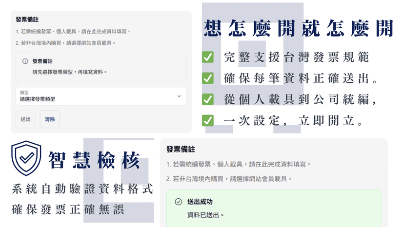 發票欄位檢核與結果提示