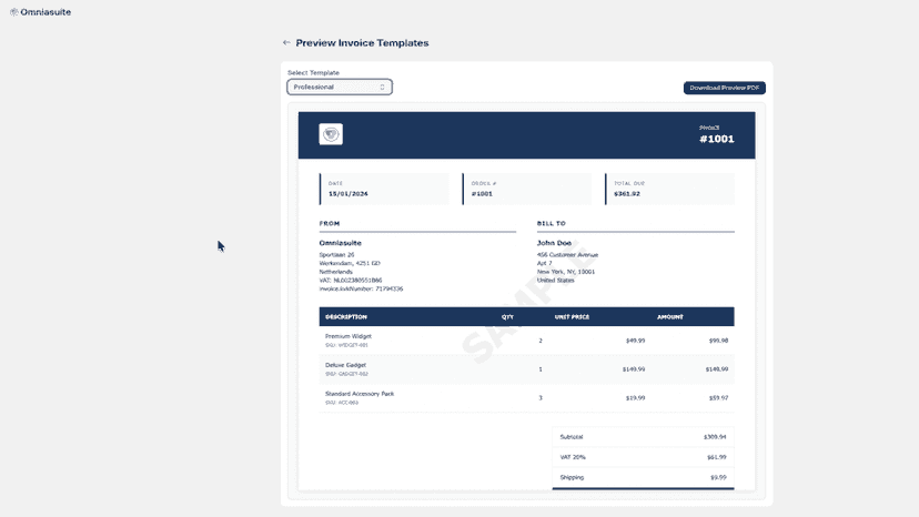 Invoice template
