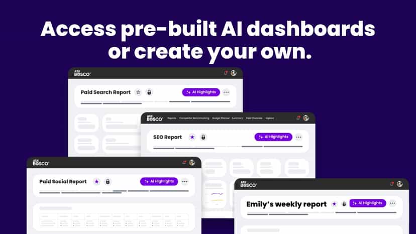 Use pre-built report or create your own.