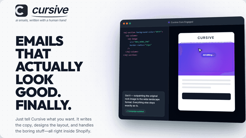 Cursive AI email editor with live campaign