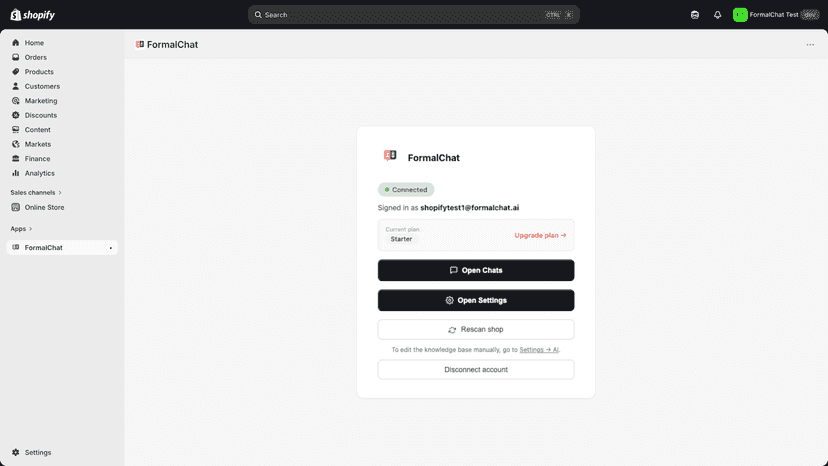 FormalChat Shopify App