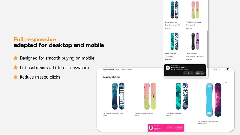 Sticky cart CTA on a Shopify home page
