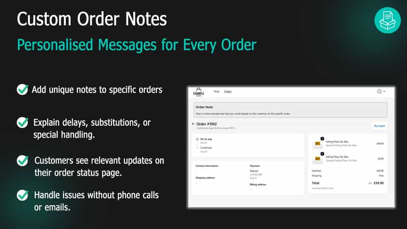 Personalised messages for every order