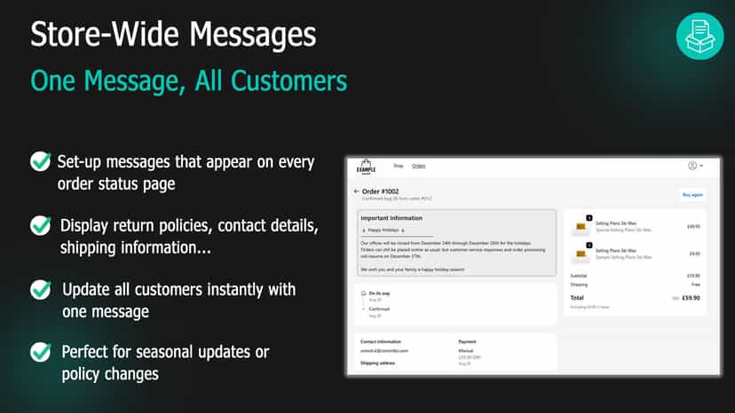 Store Wide Notes - One message, all customers