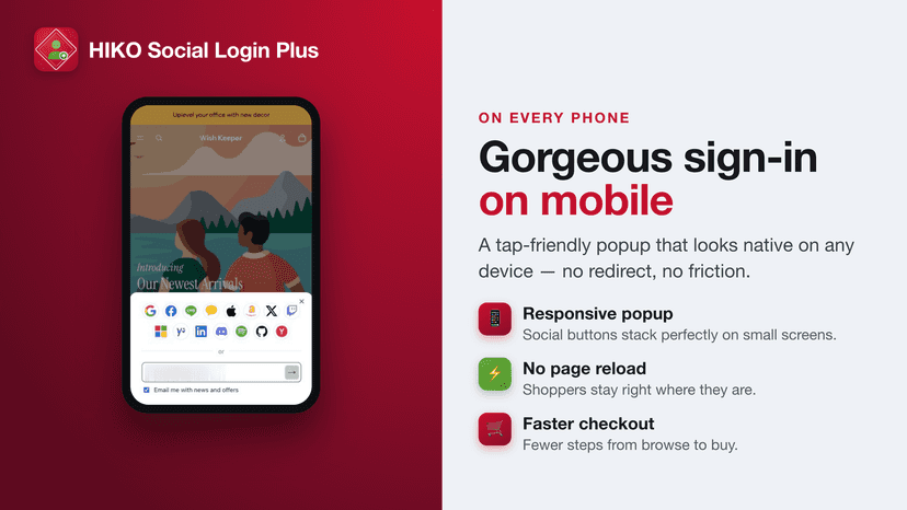 Responsive social sign-in popup on mobile