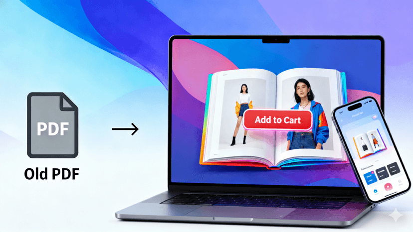 Interactive shoppable flipbook catalog