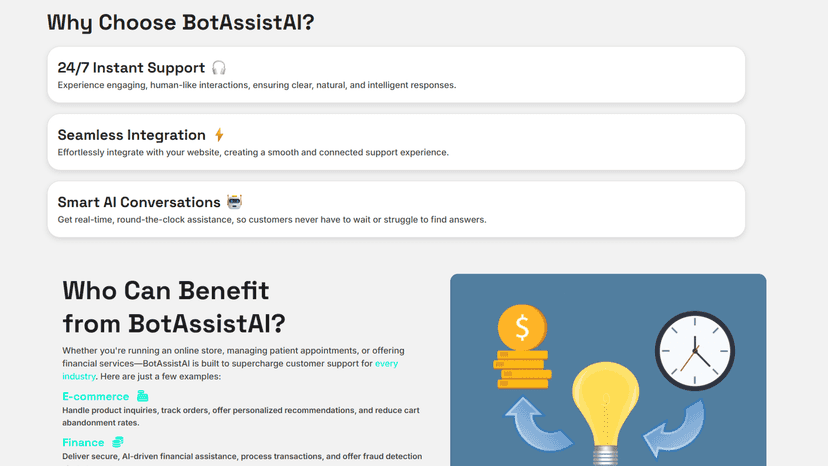 BotAssistAi homepage