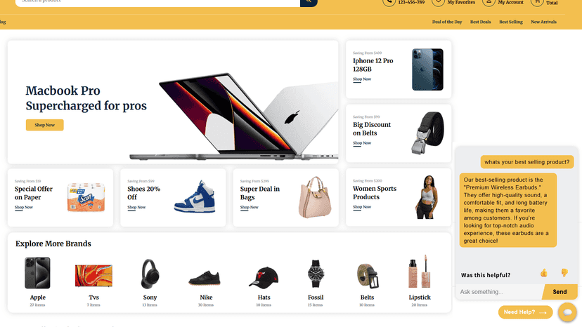 BotAssistAi bot on website