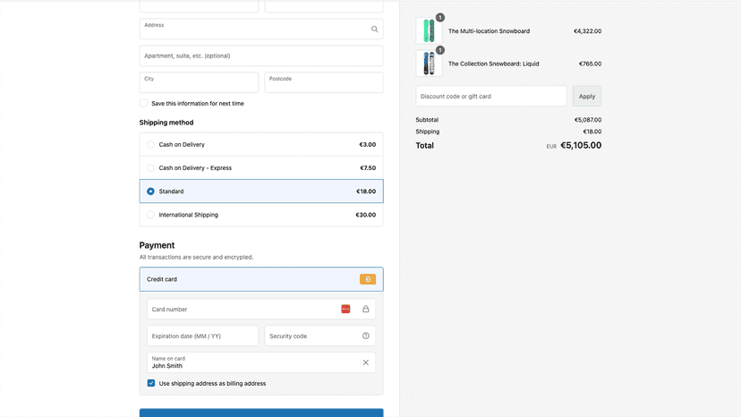 COD payment hidden when on non specified shipping methods