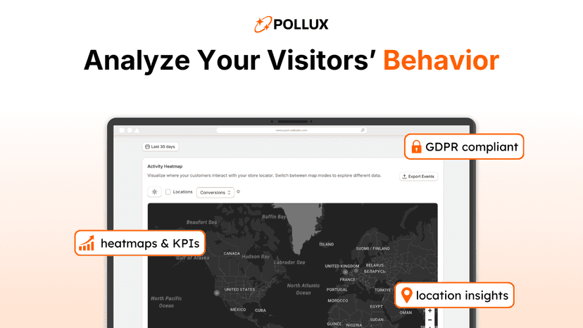 GDPR compliant store locator analytics and heatmap.