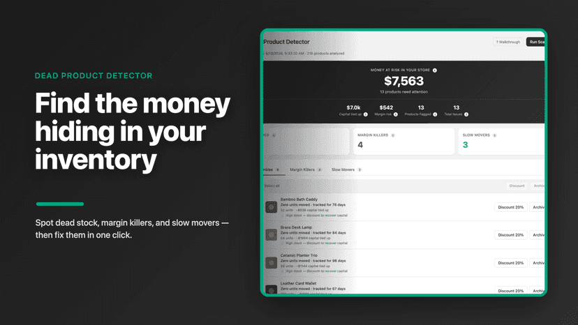 Find the money hiding in your inventory, on the dashboard