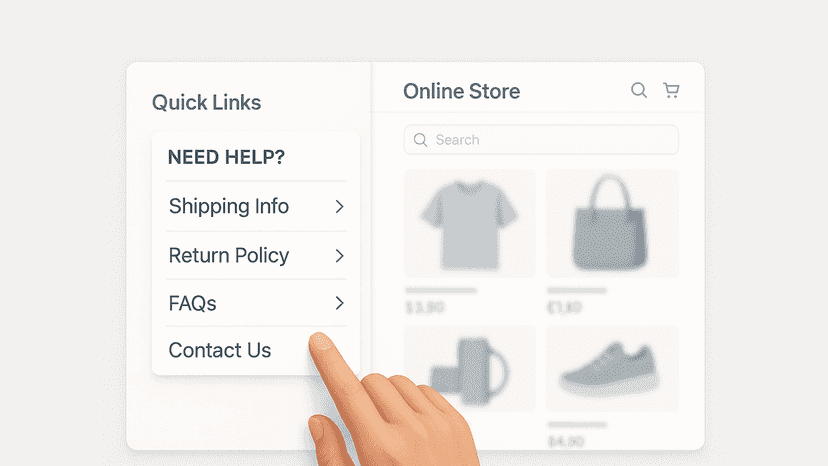 add quick links for customer to find