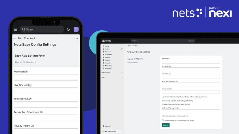 nexi | nets checkout configuration page