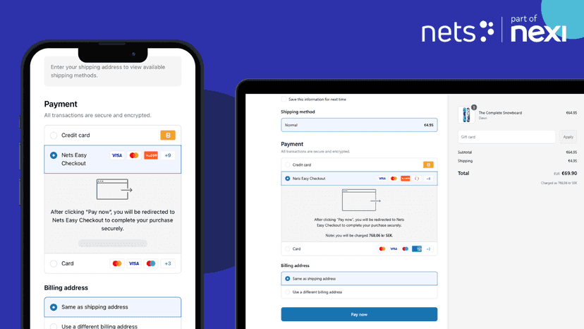 nexi | nets checkout payment page