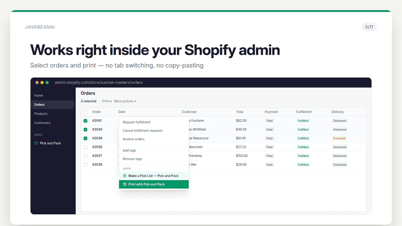 Works inside Shopify Admin