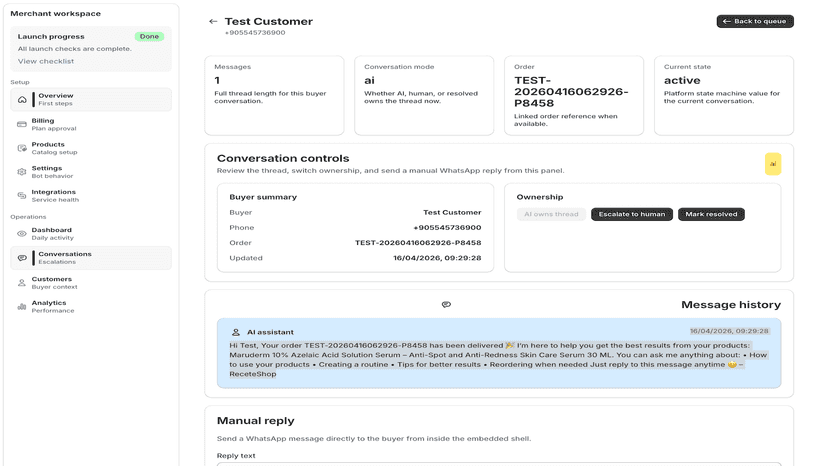 Customer communication
