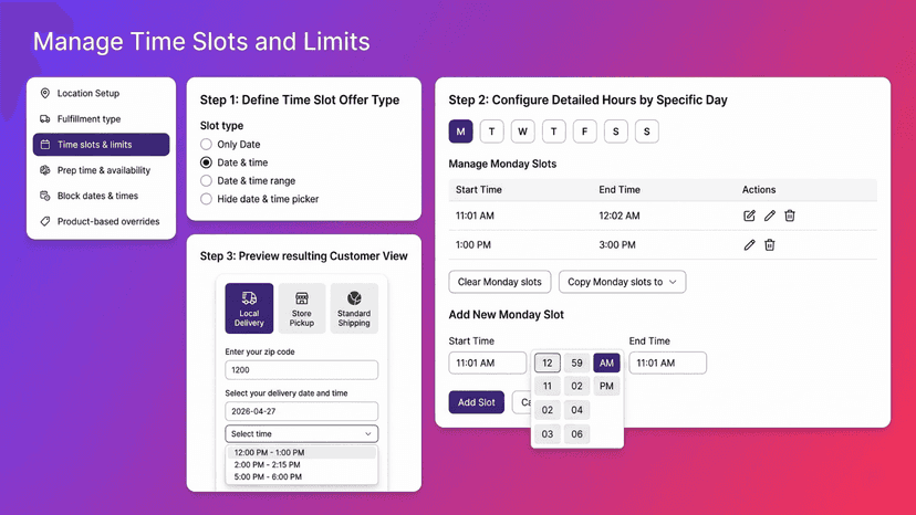manage time slots
