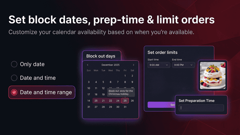 set block date and preparation time