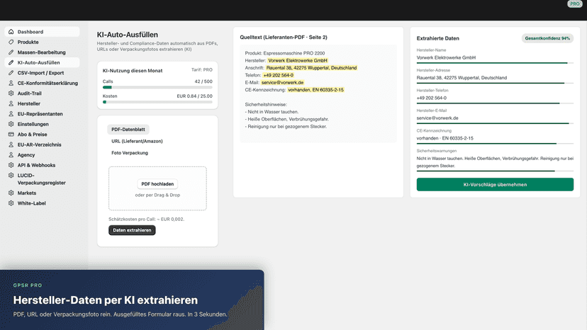 KI extrahiert Hersteller-Daten aus Lieferanten-PDF