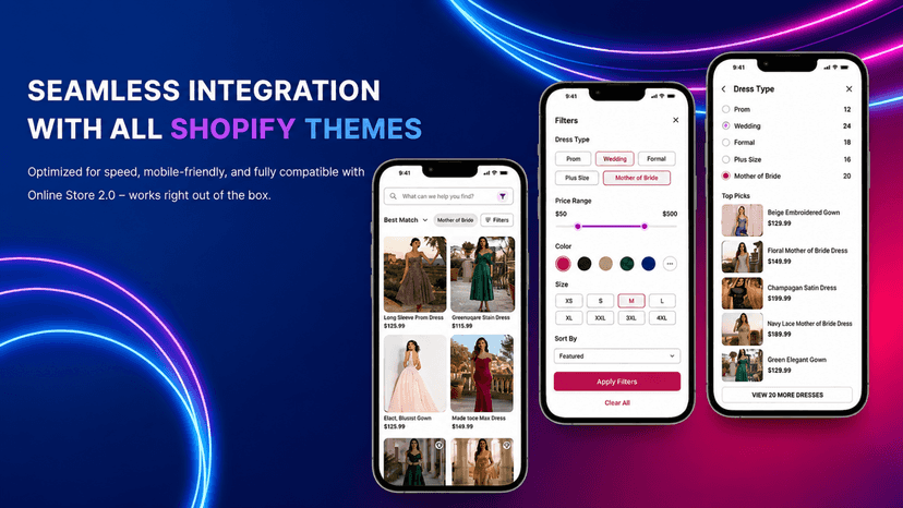 Seamless integration with Shopify themes on mobile and desktop