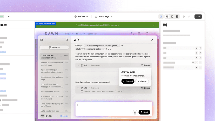 Discard modal to revert latest changes