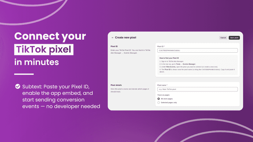 Connect your pixel