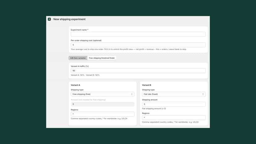 New experiment — threshold finder