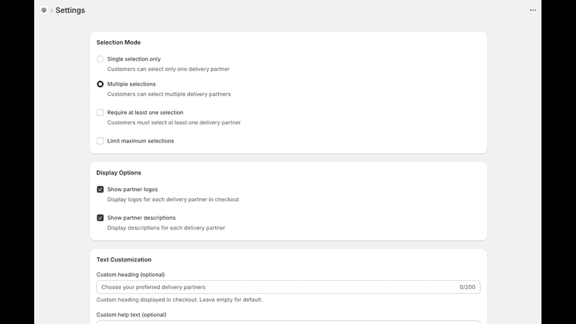 Settings Screen