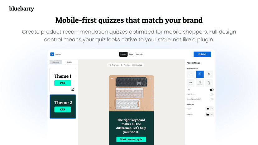 Mobile Optimized Quiz Funnels match your brand