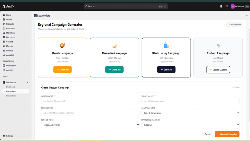 Create region-specific marketing campaigns with AI.