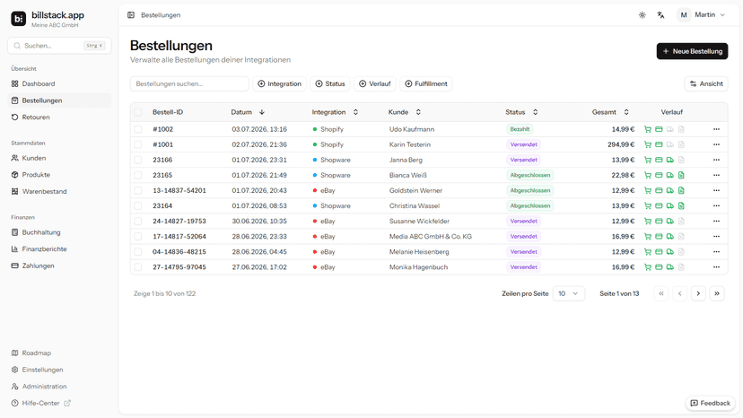 Billstack Dashboard