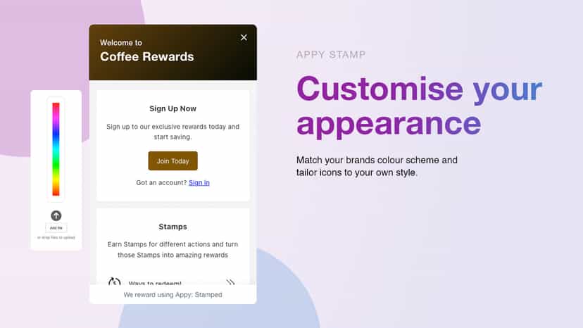 Customise the appearance of our widget to match your brancd