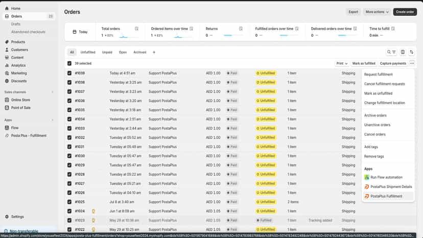 PostaPlus - Fulfillment App Extenstions