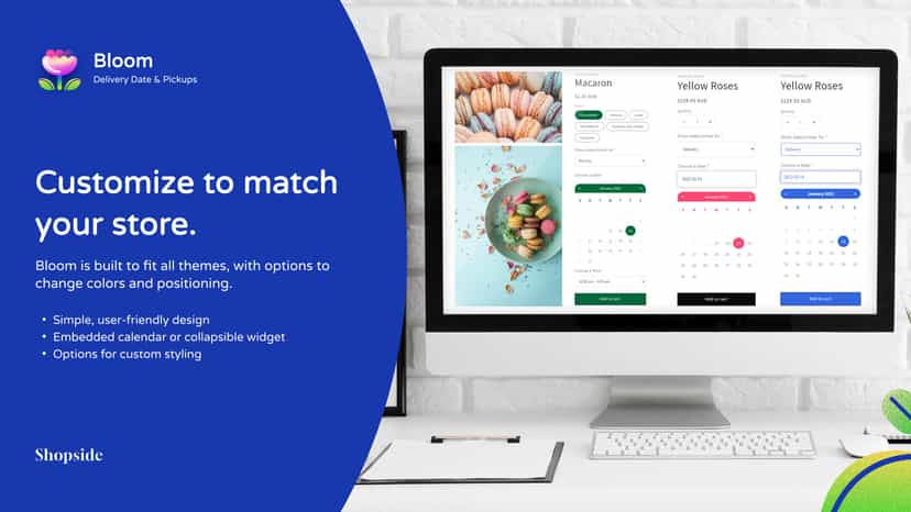Customize to match your store. Custom Bloom styling screenshots