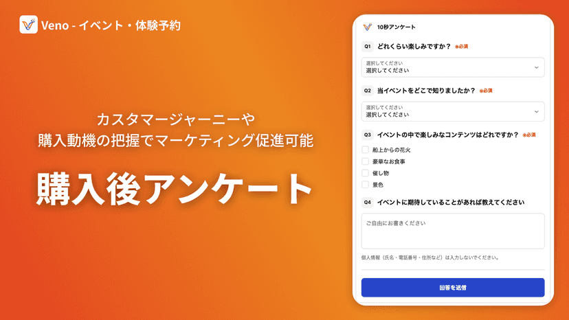 購入後アンケートでカスタマージャーニーや購入動機の把握
