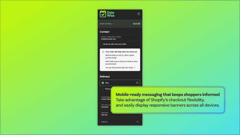 DateWise - Mobile ready messaging that keeps customers informed