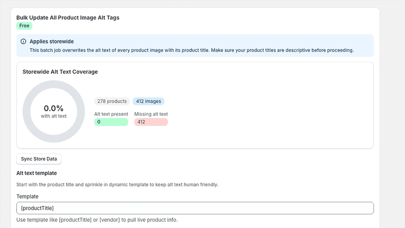 Bulk Alt Tag Optimizer